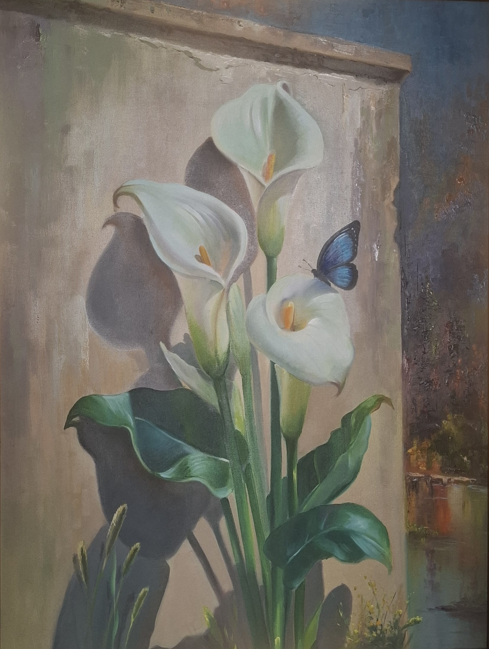 گل شیپوری روی دیوار